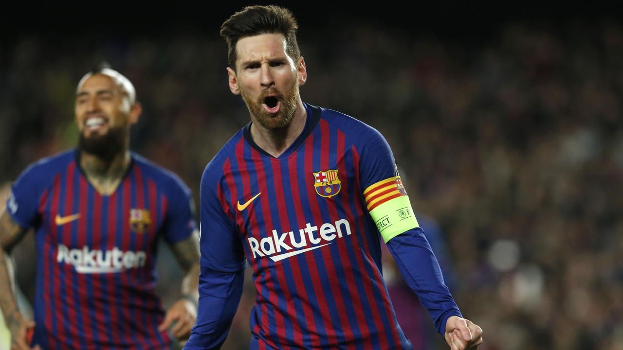 Lionel Messi was in scintillating form as Barcelona knocked Olympique Lyonnaisout of the Champions League.