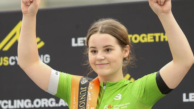 Addison Torr makes the move to under-17 after a successful year in under-15 girls last year. Picture: Bendigo and District Cycling Club.