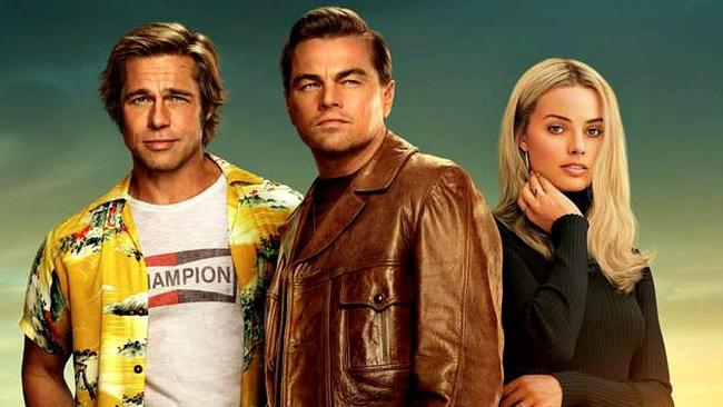 Brad Pitt, Leonardo DiCaprio and Margot Robbie in <i>Once Upon a Time in Hollywood</i>.