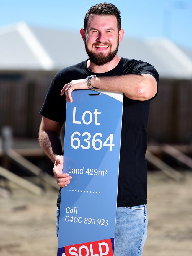 Justin Bonner made the most of the First Home Buyers Grant, plus the Home Builders Incentive and bought a block at North Shore. Picture: Alix Sweeney