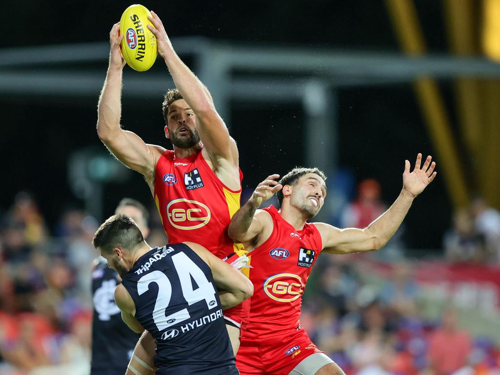 Casboult playing against his former side in their round 4 match-up. Picture: Russell Freeman/AFL Photos via Getty Images