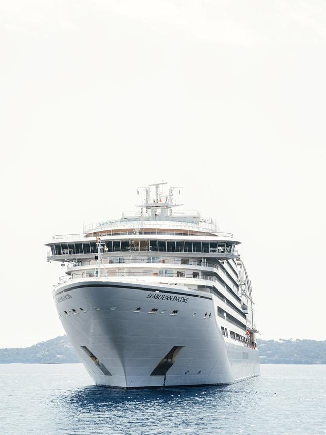 Seabourn Encore moored off the coast of Skiathos as tenders ferry passengers to shore. Picture: Elise Hassey