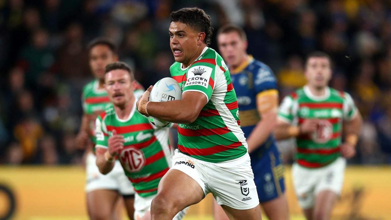 Latrell Mitchell has been outstanding for Souths since returning from a trip to the US. Picture: Jason McCawley/Getty Images