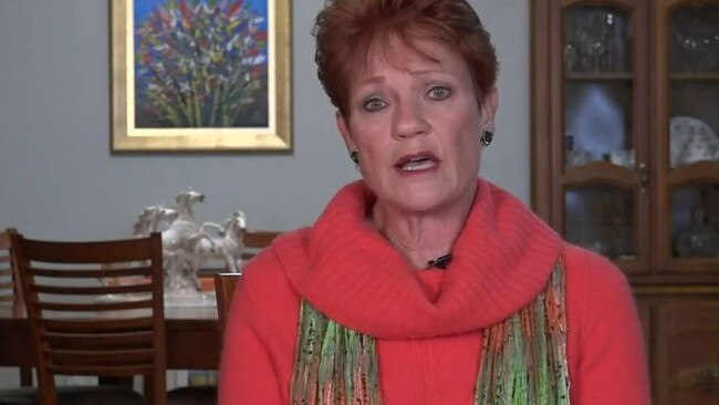 Pauline Hanson IS threatening to take Premier Annastacia Palaszczuk to the High Court over Queensland's border closures. Picture: Channel 9