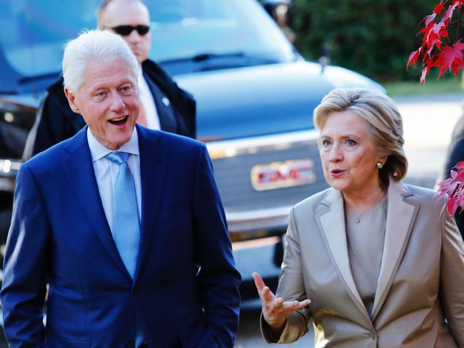 Bill and Hillary Clinton on their way to vote in Chappaqua, New York. Picture: AFP / Eduardo Munoz Alvarez