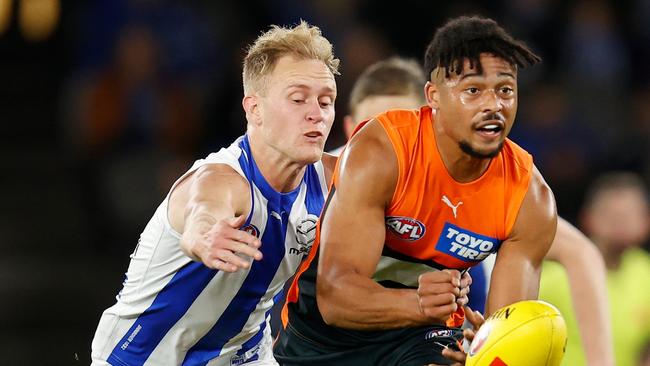 Jaidyn Stephenson was back in North Melbourne’s team on Sunday.