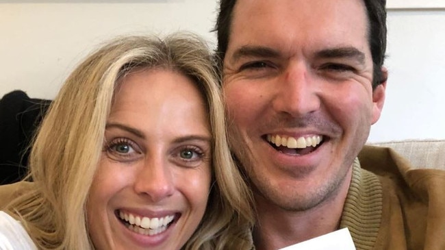 An Instagram post from Peter Stefanovic and Sylvia Jeffreys announcing they were expecting a baby boy.