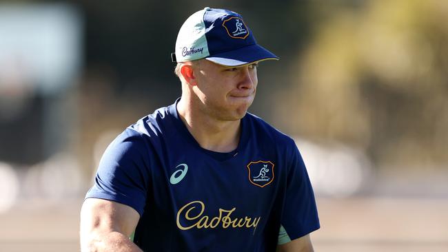 Darby Lancaster at a Wallabies training.