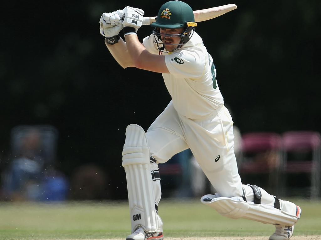 Travis Head in action during a tour match against Sussex, where he headed after being dropped. Picture: Steve Bardens/Getty Images