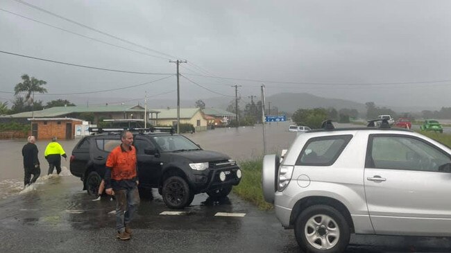 Roads were cut off on Friday during the deluge. Picture: Facebook