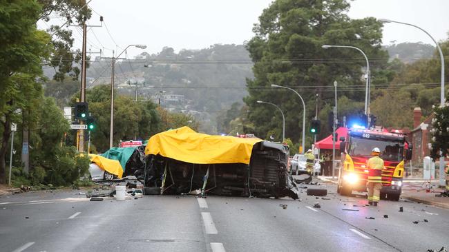 The horrific aftermath of the crash. Picture: Dean Martin/AAP