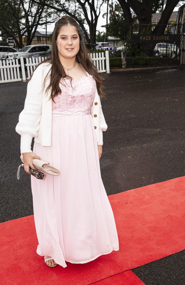 Graduate Jeana Dixon at Clifford Park Special School formal at Clifford Park Racecourse, Wednesday, November 20, 2024. Picture: Kevin Farmer