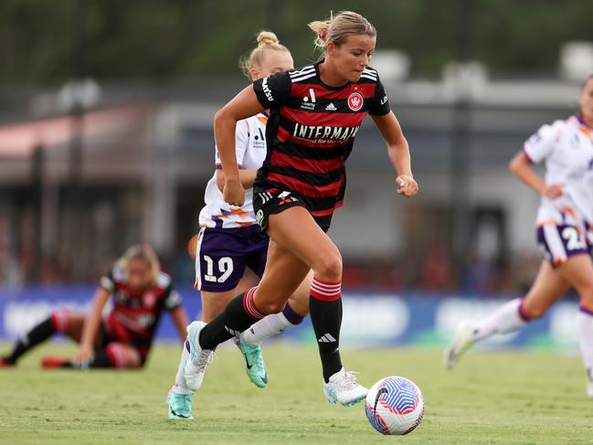 Western Sydney Wanderers’ Sophie Harding has been awarded the 2023/24 Julie Dolan Medal. Picture: Getty Images