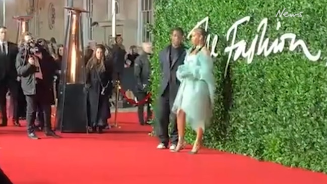 Rihanna and A$AP Rocky walk the red carpet at British Fashion Awards