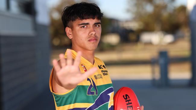 SANFL player, Woodville-West Torrens Football Club's Rome Burgoyne. Picture: Cory Sutton