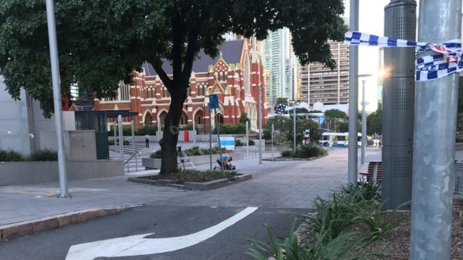 A 16-year-old boy was stabbed to death in the Brisbane CBD on Thursday night. Picture: 7 News