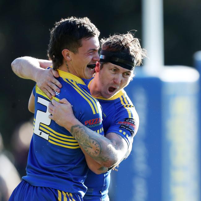 Toukley’s Zac Sun (left), pictured with skipper Jake Fitzpatrick, had a blinder against The Entrance. Picture: Sue Graham