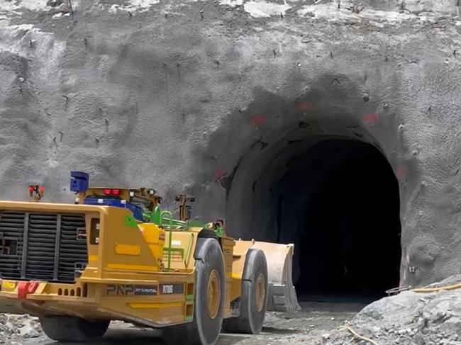 Underground loader mucking out after the blasting at the Genex project. Picture: Linda Le