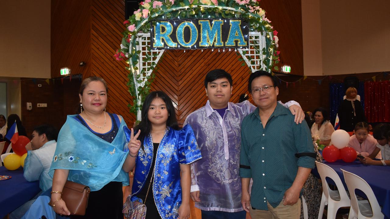 Guests are all smiles as they eagerly wait at their tables for the opening of the Roma Filipino Gala Night at the Roma Cultural Centre on Saturday June 24, 2023. Picture: Chloe Cufflin.