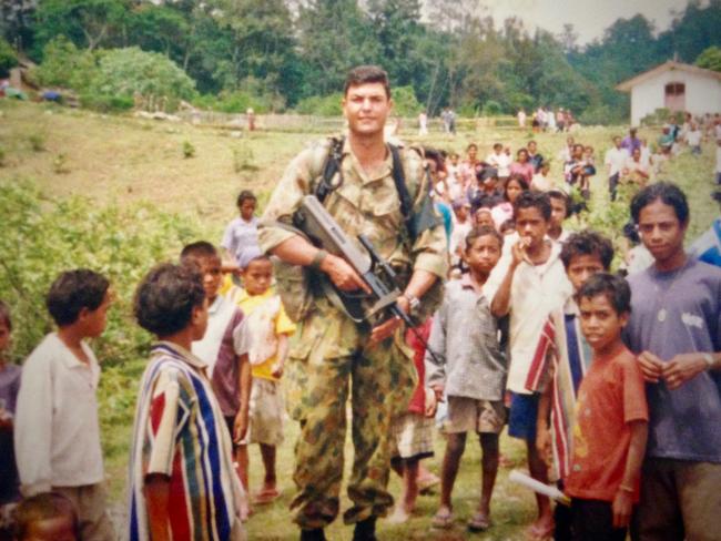 Photo of Ben Farinazzo serving in East Timor. Picture: Supplied