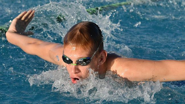 Rocco Zikarsky competing in the pool in 2020. Picture: Patrick Woods/Sunshine Coast Daily.