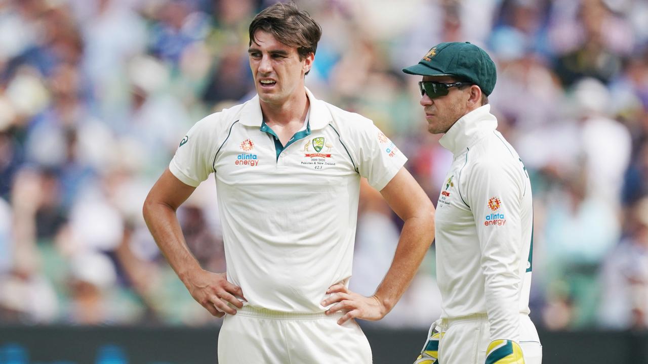 Changing fortunes? Outgoing leader Tim Paine and captain elect Pat Cummins.