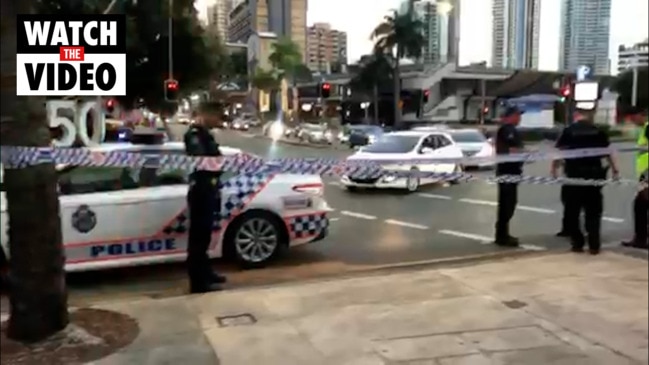 Police at the scene of Surfers Paradise accident