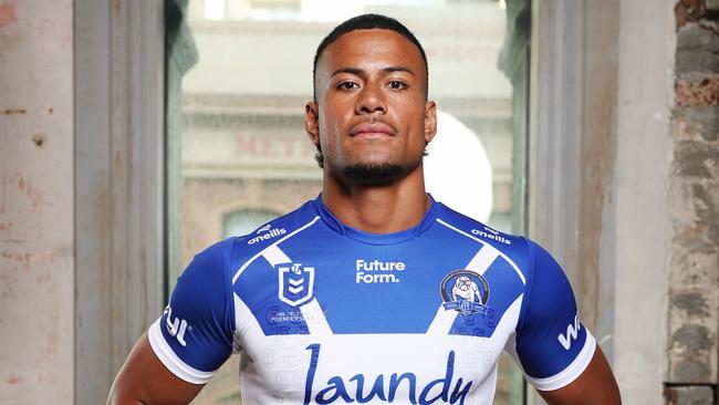 The Daily Telegraph 10.2..2025 Bulldogs Stephen Crichton.  The 2025 NRL Telstra Premiership Media Launch. Player representatives from all 17 NRL Clubs.  Picture: Rohan Kelly