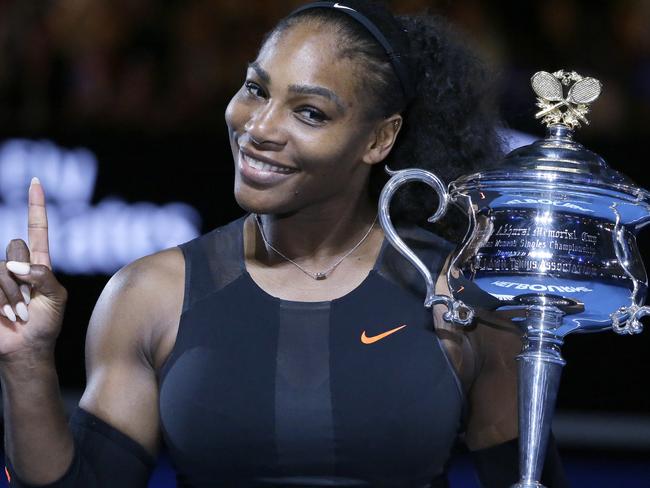 Jim Courier is disappointed that Serena Williams won’t be defending her Australian Open crown this year — but says she is not far from her best. Picture: Aaron Favila/AP