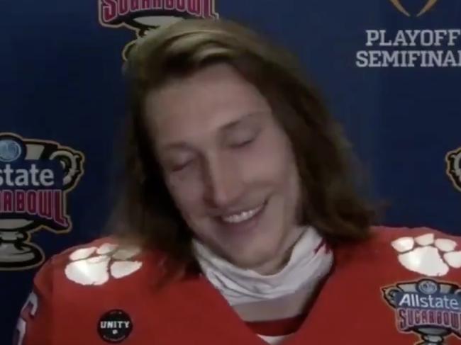 Trevor Lawrence's reaction to Zoom blunder.