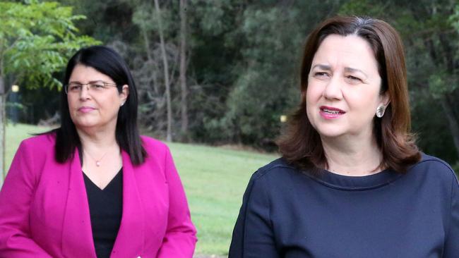 Education Minister Grace Grace and Premier Annastacia Palaszczuk. Picture: AAP/Richard Gosling