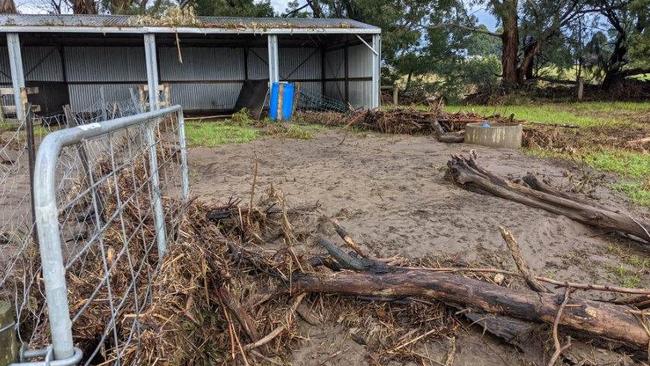 Blazeaid has set up a base camp at Heyfield to help farmers clean-up debris and rebuild fences after the June floods. Picture: BlazeAid