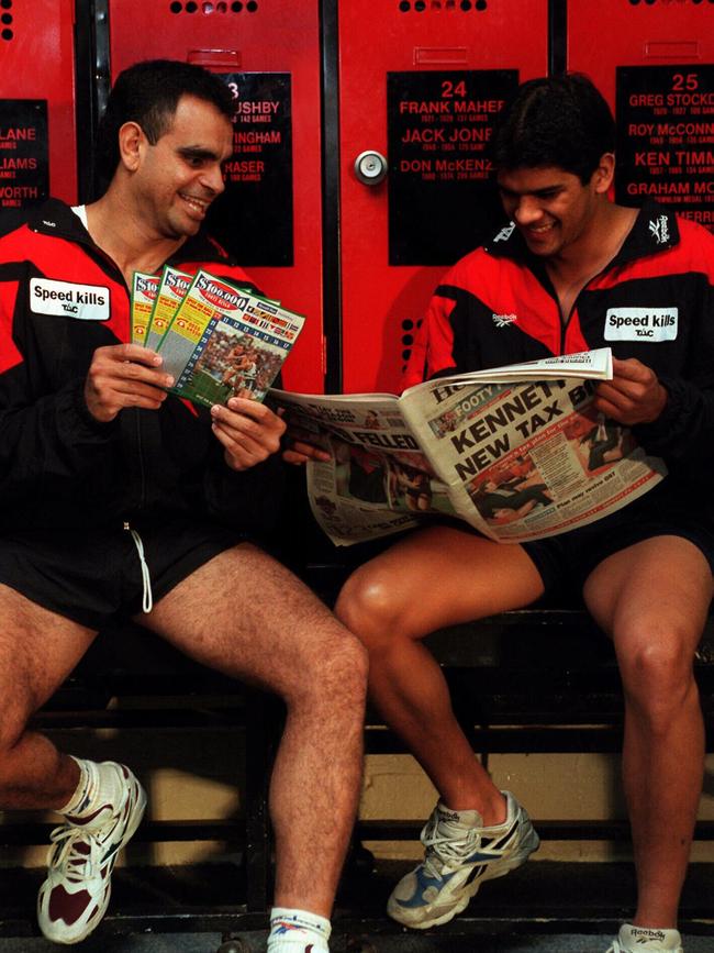 Lewfatt, right, during his playing days with Essendon in 1996.