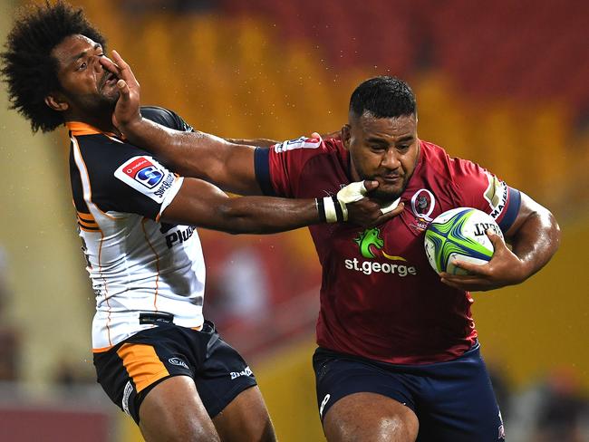 Taniela Tupou packed a punch for the Reds in the scrum and with the ball. Picture: AAP