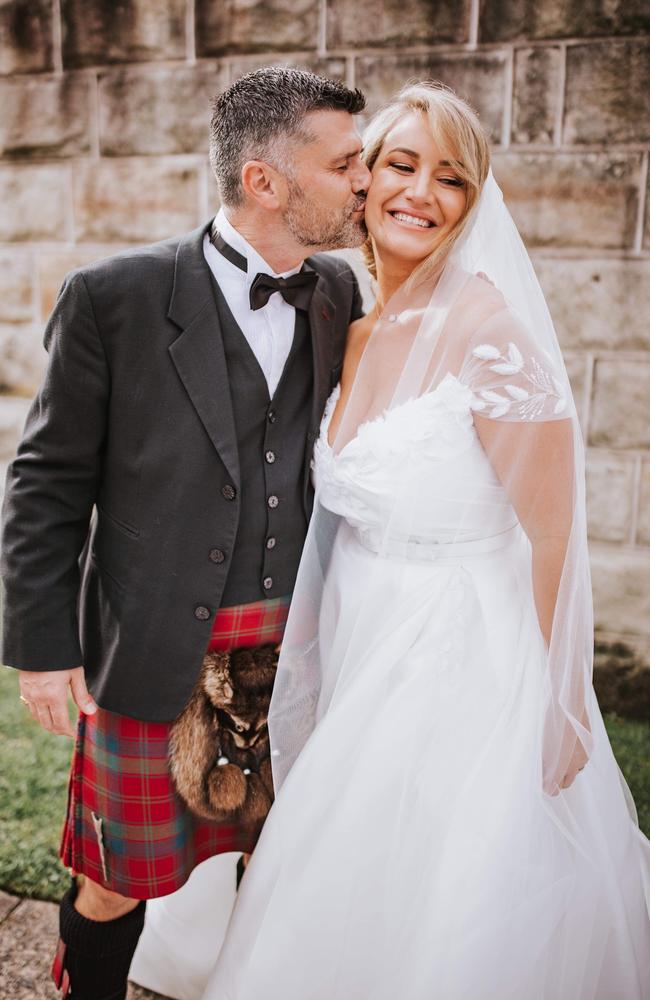 Hannah Ferrier was losing so much weight in the month before her wedding to Josh Roberts that she had to have her dress altered six times. Picture: Supplied