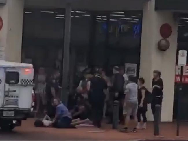 MUST CREDIT - a fight outside Burnside Village - Pic Nine News