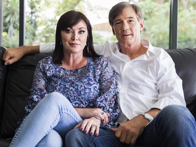 David and Lisa Oldfield in their former home on Forest Way, Belrose in February 2018. Now Mr Oldfield wants to transform the site into a seniors’ living development with 35 units. Picture: Jenny Evans