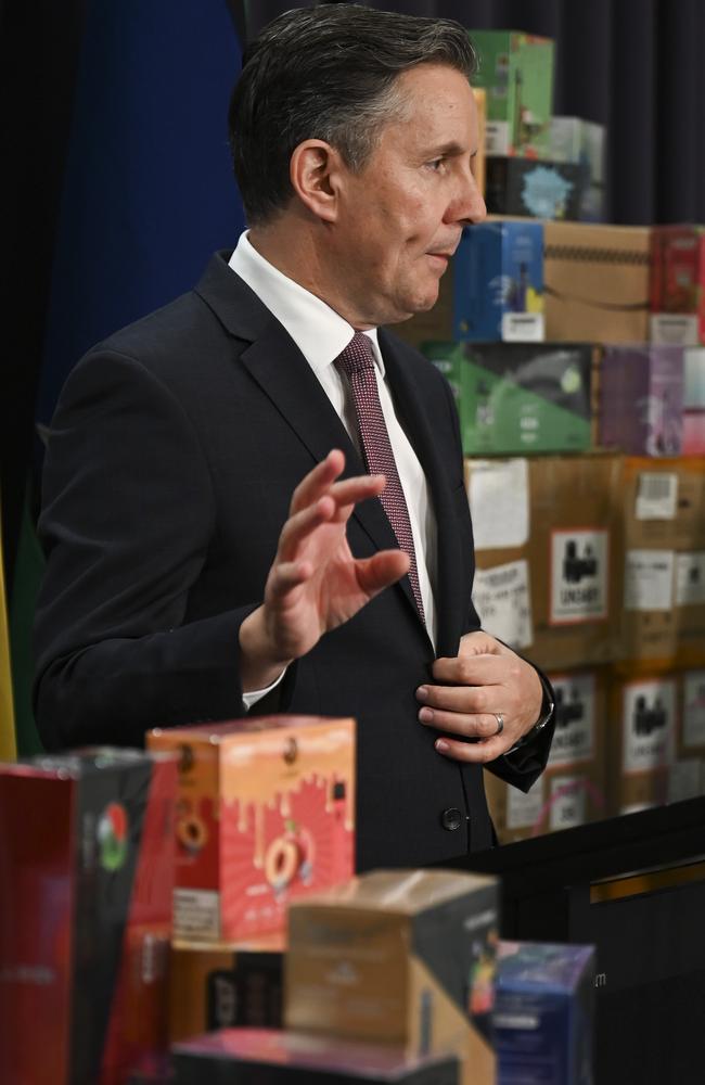 Heath Minister Mark Butler introduced the vape ban earlier this year. Picture: NCA NewsWire / Martin Ollman