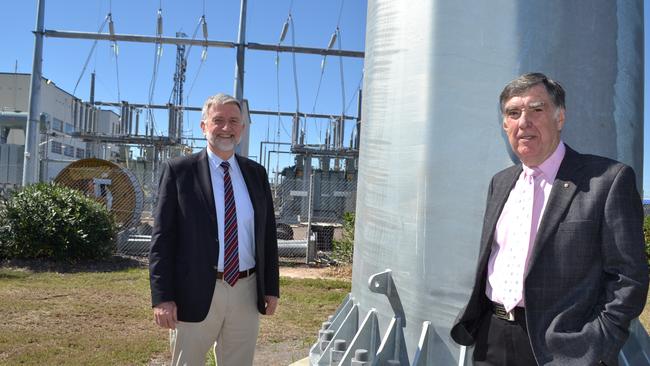 CopperString director John O'Brien with former Mount Isa MP and mayor Tony McGrady in Townsville. They have been pushing the case for development of the CopperString transmission line project.