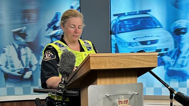 Acting Inspector Renee Oates. 19-year-old rider in critical condition after head on crash at Bridgewater on December 13, 2024. Picture: Bridget Clarke