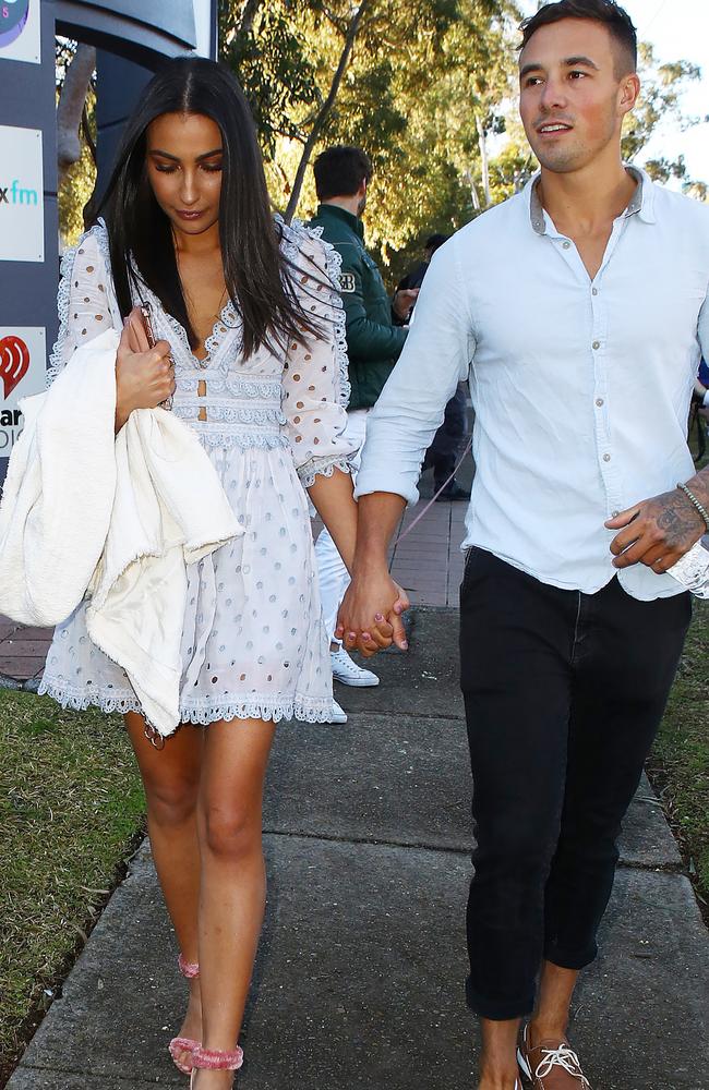 All over: Grant Crapp and Tayla Damir have split despite being pictured together earlier in the week. Picture: Matrix Media Group