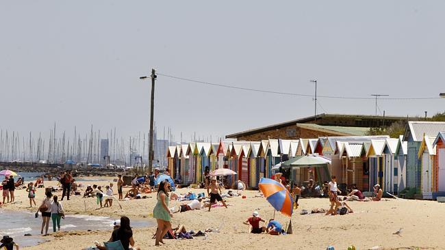 Brighton Beach in summer.