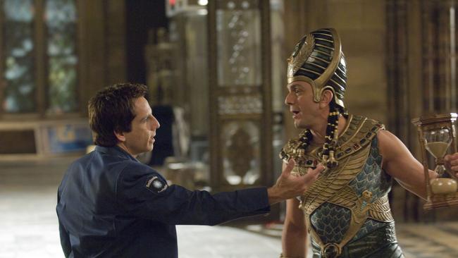 Ben Stiller and Hank Azaria in a scene from film Night at the Museum: Battle of the Smithsonian.