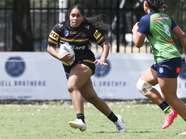 CANBERRA, AUSTRALIA, NewsWire Photos. MARCH 9, 2024: Westpac Tarsha Gale Cup - NSWRL Junior Reps Round Six Canberra Raiders vs Penrith Panthers at Raiders Belconnen in Canberra. Picture: NCA NewsWire / Martin Ollman