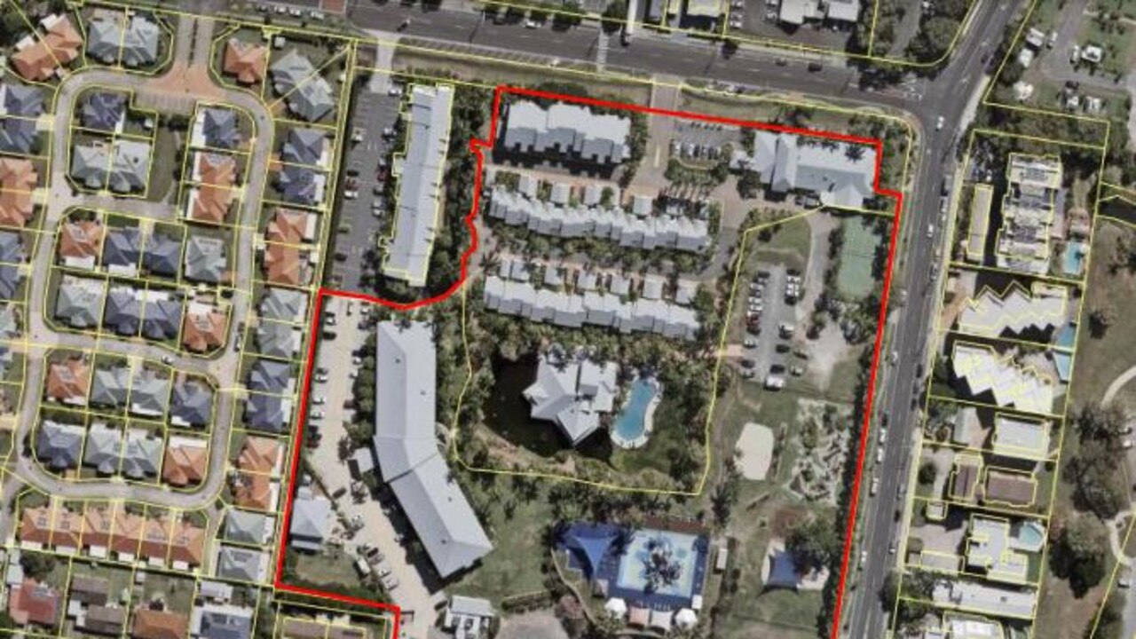 The complex’s tennis court and jumping pillow would be relocated to make way for 98 new units, if granted approval.