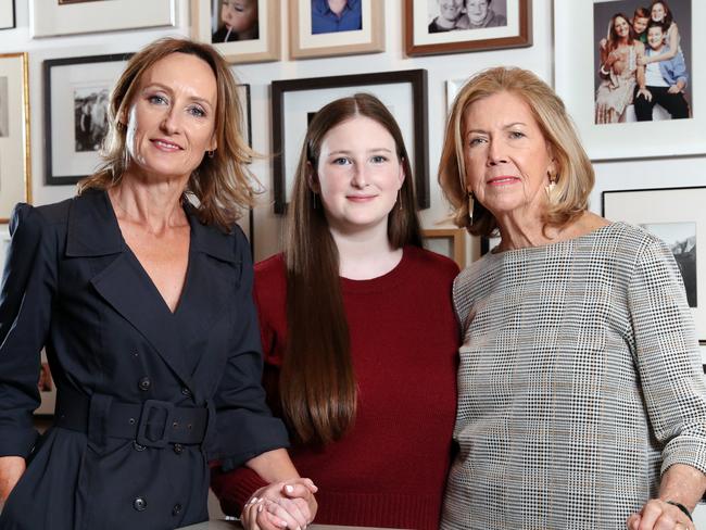 Maryanne Larkin, Josie Larkin and Maureen Vaughn — the wife, daughter and mother of RUOK founder Gavin. Picture: Richard Dobson