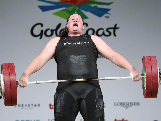 Hubbard competing in the Women's +90kg final. Picture: Getty Images