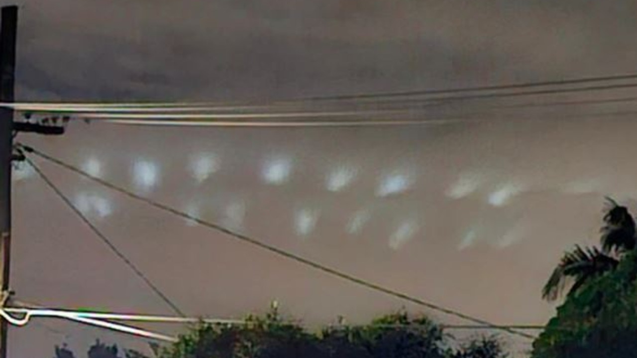 The weird "alien'' lights over Inala on Monday. Picture: ???????????????/Facebook