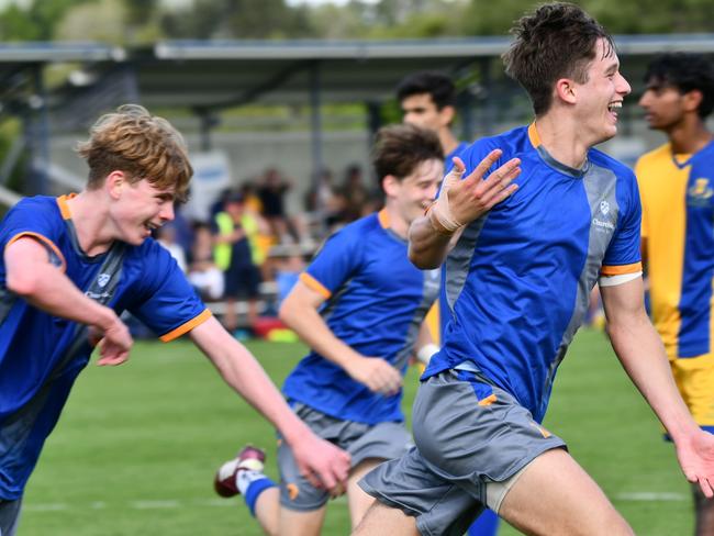 Xavier Veivers-Brown. GPS First XI football action between Churchie and Toowoomba Grammar on Saturday, May 11, 2024.