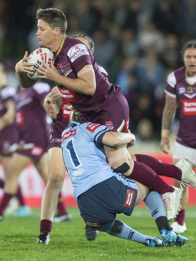 Heather Ballinger was a Queensland stalwart throughout her professional career, playing 11 games for the Maroons. Image: AAP Image/Craig Golding